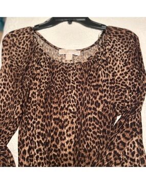 Michael Kors Leopard Print Blouse - Brown & Black